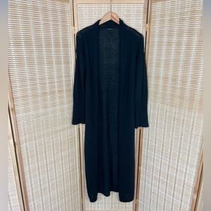 Sisley Italian Made Black Full Length Duster